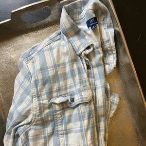 Men’s white and blue flannel